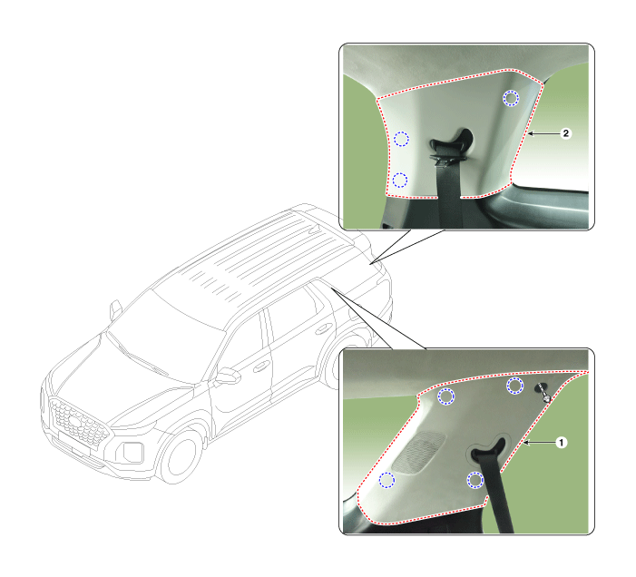 Hyundai Palisade - Rear Pillar Trim - Interior Trim